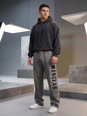 RawGear Warbear Graphic Fleece Jogger Sweatpants Gray L
